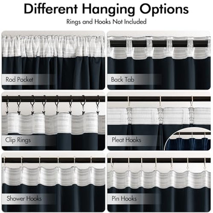 MIULEE Navy Blue Velvet Pinch Pleat Blackout Curtains W52 X L96 Inches - color: Navy Blue, size: 52"W x 96"L (Pack of 2)