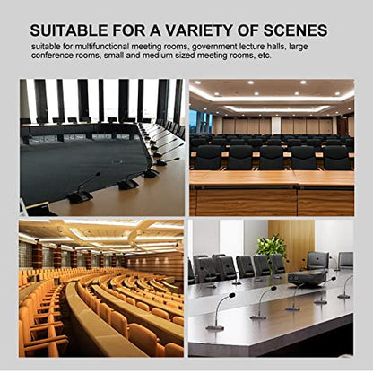 Dynamic Microphone, 3 Pin Straight Plug Quick Mounted Corded Voice Condenser Microphone, 18in Aluminum Alloy Commercial Audio Desktop Paging Microphone for Conference