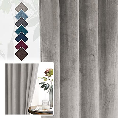 H.VERSAILTEX Room Darkening Velvet Curtains for Bedroom, 63 Inch, Taupe - color: Taupe, size: 52"W x 63"L (Pack of 2)