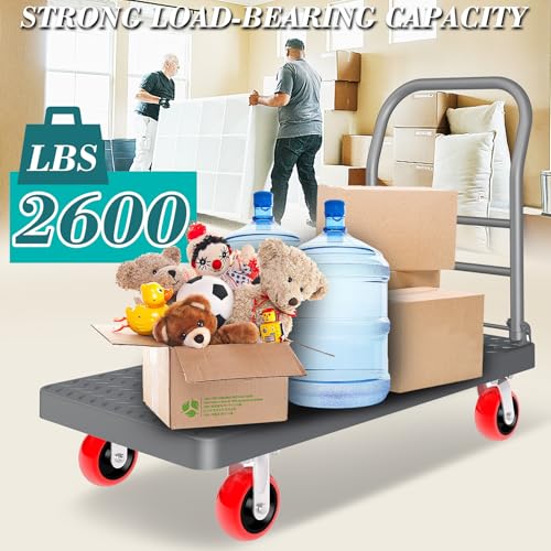 Platform Truck Foldable Flatbed Cart 24'' x 48'' Heavy Duty Push Cart Dolly - size: 48"x24"