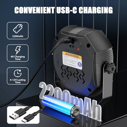 Rechargeable Strobe Light, 60 LED RGB Mini Flashing Light, 30W Battery Powered Strobe with Remote & Sound- Activated Control Mode, Flash Lights for Party Home Halloween Bars, 2 Pack - color: 2 Pack