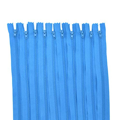 Renashed 60Pcs 12Inch Nylon Coil Zippers for Tailor Sewer Sewing Craft Crafter's Specia (Lake Blue) - color: Lake blue