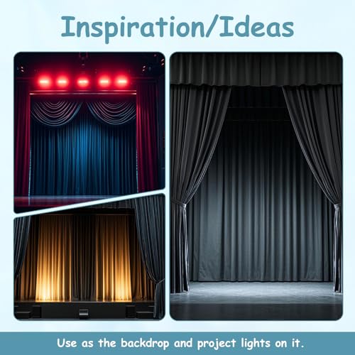 Extra Wide Two Layers One Piece Trade Show Booth Backdrop, Black, 25x10ft | Chiffon Tulle & Polyester, Extra Wide Blackout Curtains, Theatrical Backdrops - color: Black, size: 120"W x 300"L (Pack of 1)