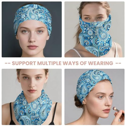 Art Owl Women's Slouchy Beanie Hat Cute Turban Hats Cancer Headwear Caps Baggy Skull Sleep Scarf - color: Blue Boho Printed