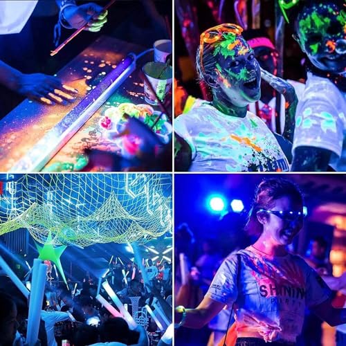 YANYCN 600W 4 Pack LED Black Light,395nm to 405nm LED UV Blacklight, IP66 Waterproof Black Flood Light Outdoor with Plug and SwitchNeon Glow for Glow Party, Halloween, Fluorescent Poster, Body Paint - size: 4pack 600W led black light