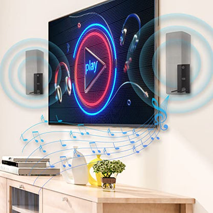 Pair Steel Black Wall Mount Brackets Replacement Compatible with Bose OmniJewel Lifestyle 650 Home Entertainment System and Bose Surround Speakers 700