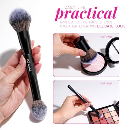 Professional Makeup Brushes BS-MALL With Travel Case - Kabuki Brush Eyeshadow Brush, Concealer Brush, Blush Brush Bronzer & Foundation Brush 20 Pcs, Labeled Daily Use & Versatile Occasions Gift Box - color: Black