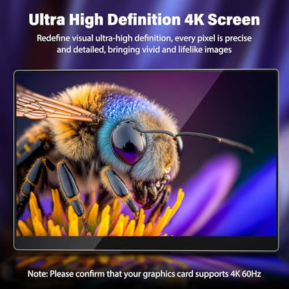 InnoView 14 Inch OLED Portable Monitor 4k UHD 3840x2400 Portable Monitor 100% DCI-P3 | 100000:1Contrast | Built-in Speakers, Travel Monitors for Laptop PC MAC Phone PS4 Xbox Switch - size: 14-inch