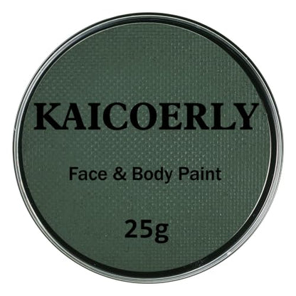 Water Based Cream Face Body Paint Palette, Halloween Makeup (Dark Green) | Professional Water Activated Non-toxic Washable Face Paint for Adults, Halloween Carnival Cosplay, SFX Theater Makeup - color: Dark Green