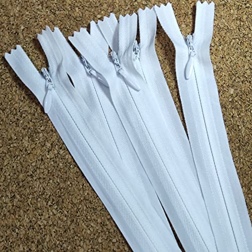 Leekayer 30PCS Invisible Nylon Coil Zipper,Clothing Zipper,DIY Sewing Tool | Invisible Nylon Coil Zipper DIY Sewing Tools for Craft Special(12inch,White) Leekayer - color: White, size: 12inch-30PCS