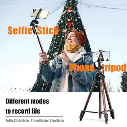 71 Inch Lightweight Camera & Phone Tripod with Wireless Remote (Rose Gold) | Comes with phone holder and carry bag,travel-friendly,2-in-1 selfie stick and tripod design,Aluminum portable alloy body