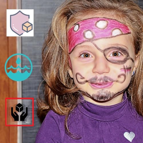 Face Painting Kit for Kids, Rainbow Split Cake Face Paint, Water Activated Facepaint Makeup Kit - One Stroke Non Toxic Rainbow Face Body Paint Set Halloween Christmas Makeup