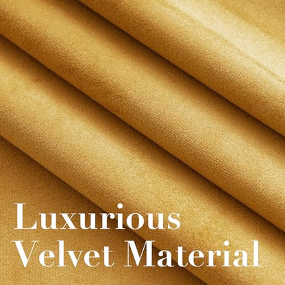 H.VERSAILTEX Luxury Velvet Curtains for Bedroom, 63 Inch, Mustard Yellow - color: Mustard, size: 52"W x 63"L (Pack of 2)