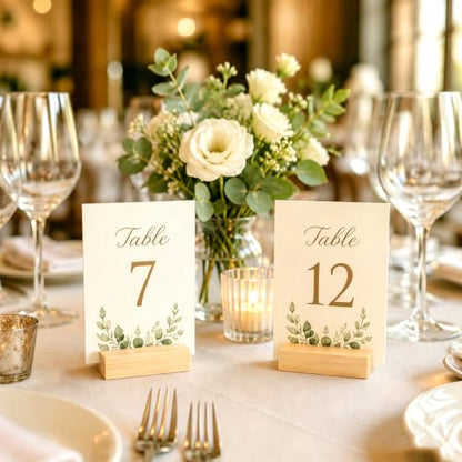 15Pcs 2.75x1.38 Inches Wood Table Number Stands, Wood Place Card Holders, Wooden Holders for Wedding, Ceremony, Birthday, Party, Home Decoration, Events (2mm Slots) - size: 15 Pcs- L 2.75"- Slots 2mm