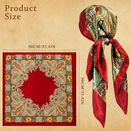 Women Pirate Costume Accessories Set|Headscarf Wrap Hat Sash Belt Cosplay Outfit With Stainless Steel Earring Necklace - style: 5 Pcs Pirate Set - Red