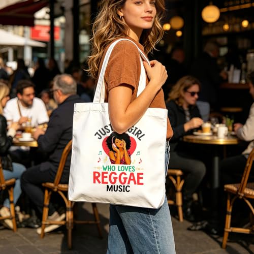 Aesthetic Music Floral Tote Bag for Women, Reusable Canvas Bag with Musical & Botanical Design, Daily Use Gift - color: White-music-014