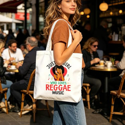 Aesthetic Music Floral Tote Bag for Women, Reusable Canvas Bag with Musical & Botanical Design, Daily Use Gift - color: White-music-014