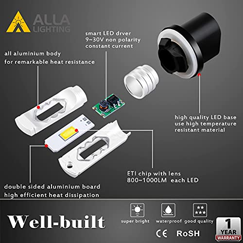Alla Lighting 3800lm 899 880 LED Fog Light Bulbs, Super Bright PG13 Base 884 885 887 893 H27 H32, ETI 56-SMD (8000K Ice Blue) - color: 8000K Ice Blue