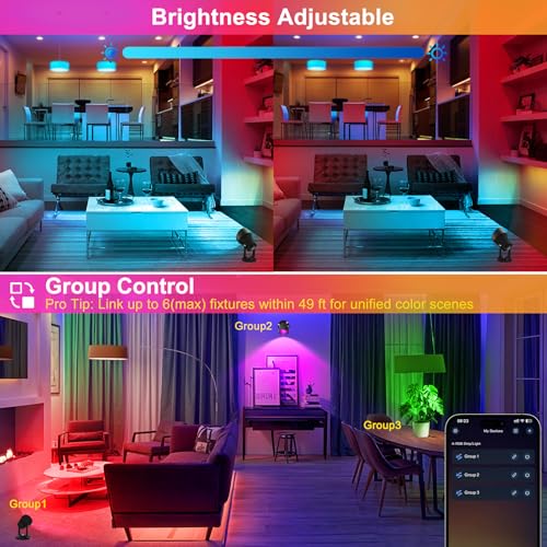 T-SUN 2 Pack LED Spot Lights Indoor with Smart APP & Remote,16M Colors - size: 2 Pack