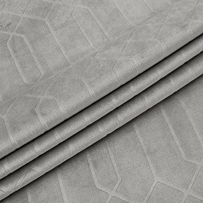Central Park Gray Velvet Blackout Window Curtain Panels 60%-70% Room Darkening Rod Pocket Back Tab Geometric Embossed Trellis Themal Weave Energy Efficient Bedroom Drapes (52" Wx63 L, 2 Panels) - color: Grey, size: 52"W x 63"L (Pack of 2)