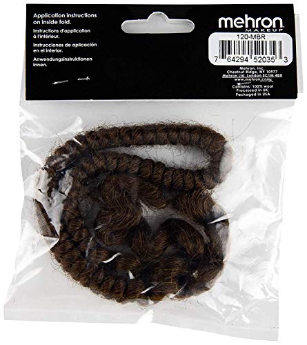 Mehron Makeup Crepe Hair - MEDIUM BROWN, Special FX Fake Hair - color: Medium Brown