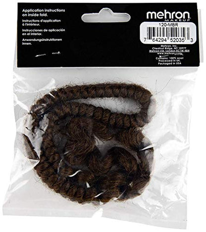 Mehron Makeup Crepe Hair - MEDIUM BROWN, Special FX Fake Hair - color: Medium Brown