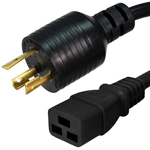 Iron Box NEMA L5-20P to C19 Power Cord, IEC C19 12 AWG Power Cable 20 Amp - Twist Lock Adapter Heavy Duty Materials, PSU Connector, PC Computer Monitor Server Rackmount PDU UPS SJT 12/3 Black (8 ft) - size: 8 ft