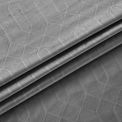 Dark Grey Velvet Blackout Window Curtain Panels Noise Reducing 90% Room Darkening Rod Pocket Back Tab Geometric Embossed Trellis Themal Drapes for Living Room and Bedroom (52" Wx63" L, 2 Panels) - color: Dark Gray, size: 52"W x 63"L (Pack of 2)
