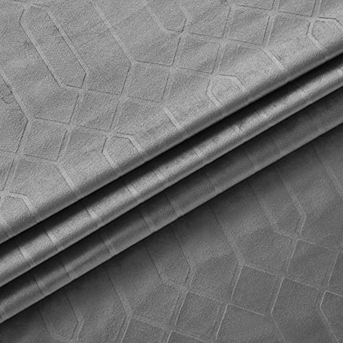 Central Park Moderate Velvet Blackout Window Curtain Panels 84in LongRod Pocket Backtabs for Living RoomBedroom Geo EmbossedTrellis Window Treatment Drape Sets 52inx84inx2,Panel Pairs to Go, DarkGray - color: Dark Gray, size: 52"W x 84"L (Pack of 2)
