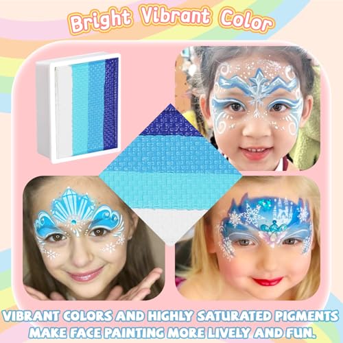 Anka Bella Professional Split Cake Face Paint(120gm),Water Based Face Painting Kit for Kids & Adults,Hypoallergenic & Non-Toxic,Gift for Birthday Parties/Halloween/Carnival - color: 12 Color Paint Palette