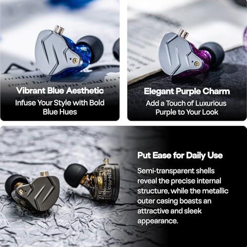 Linsoul KZ ZSN Pro Dual Driver 1BA+1DD Hybrid Metal HiFi in-Ear Monitor - color: Black, style: With Mic