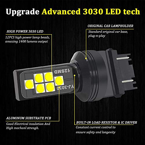 SOCAL-LED LIGHTING 3156 3157 Amber Yellow LED Turn Signal Bulb Advanced 3030 SMD Bright Colorful DRL Brake Lamp Parking Tail Light, Pack of 2 - color: Amber Yellow, size: 3157 (T25)