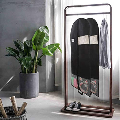 51" Garment Bags with Zipper Pocket for Dance Costume,Wedding Gown,Suit,Furs,Garment Bags for Travel and Storage(Pack of 2,Black) - color: Black
