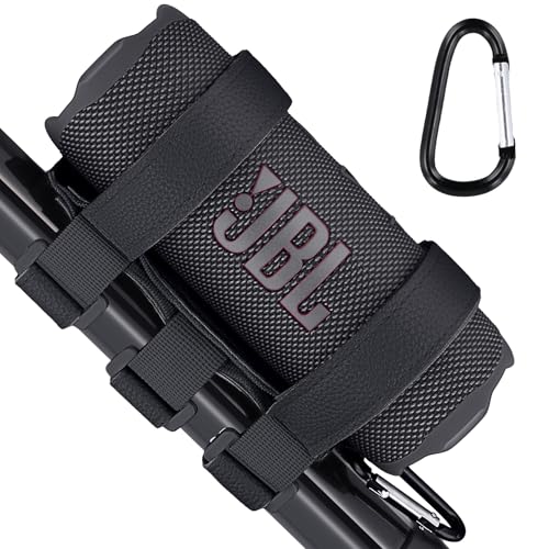 co2CREA Portable Speaker Mount for Most Bluetooth Wireless Speakers, Black | Outdoor Speaker Adjustable Strap Attachment Accessory Holder Bar Rail for Golf Cart Railing Bike Boat - color: Black Mount