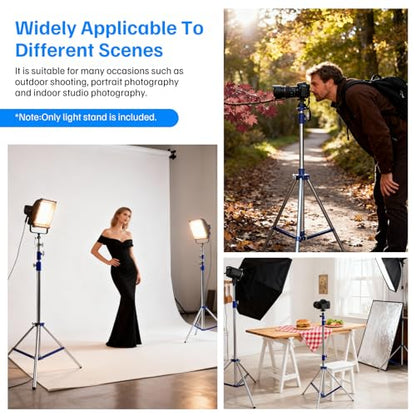 Heavy Duty Light Stand for Photography, 10.5ft/320cm Adjustable Tripod | Spring Cushioned Light Stand with 1/4" - 3/8" Screw, for Softbox, Ring Light, LED Panel, Cameras, 22lb Capacity, 2 Pack - size: 2 pack 10.5ft
