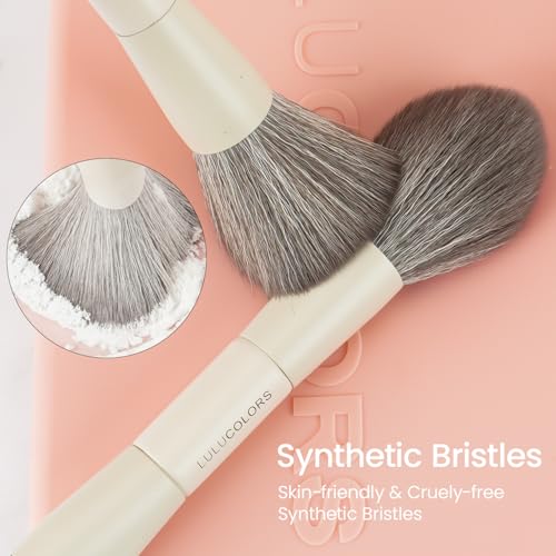 LULUCOLORS Blush Pink 13 in one Dual-Ended Makeup Brush Set with Sponge - color: Blush Pink