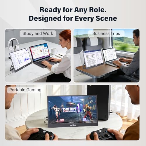 InnoView 15.6-Inch Portable Monitor 2K QHD 1440p 120hz Monitor 100% sRBG, USB-C/HDMI, External Mmonitor for Laptop MacBook/Switch/PS5/Xbox (Adapter Not Included) - size: 15.6 inches