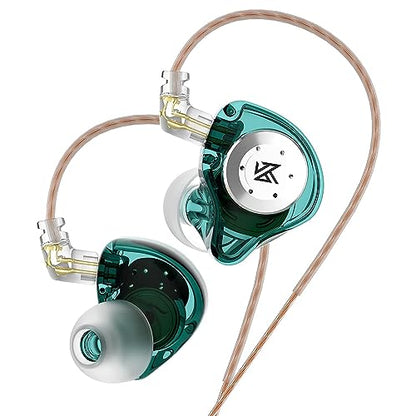 KZ EDX PRO in Ear Monitor IEM Wired Earbuds Earphones 1DD Wired Ear Buds HiFi Deep Bass with 1DD New 10mm Dynamic Driver Over Ear Headset with Detachable Cable - color: Green, style: with Mic