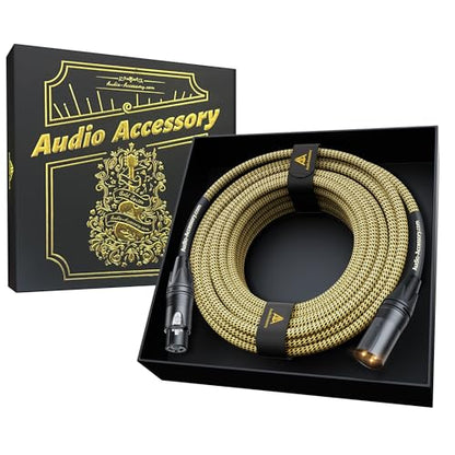 AA AUDIO ACCESSORY Gold Series Star Quad XLR Cables 20ft Handmade Mic Cord - size: 20ft, 1 Pack, style: Gold Series, Neutrik