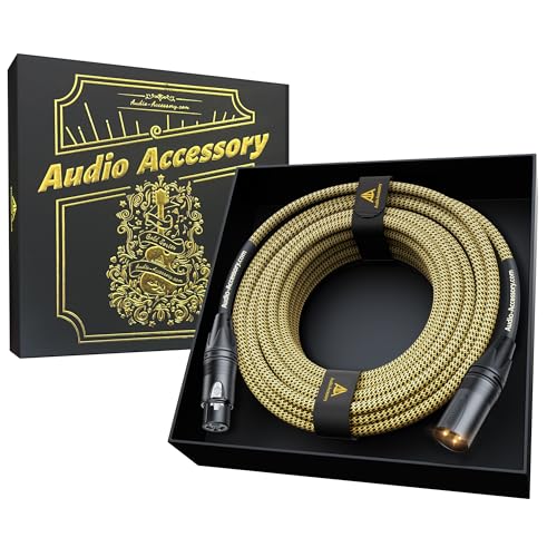 AA AUDIO ACCESSORY Gold Series Star Quad XLR Cables 25ft Handmade Mic Cord - size: 25ft, 1 Pack, style: Gold Series, Neutrik