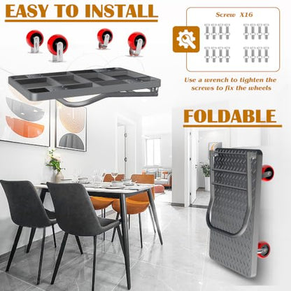 2200 lbs Heavy Duty Foldable Platform Truck with Swivel Wheel 25" x 41" - size: 41"x25"