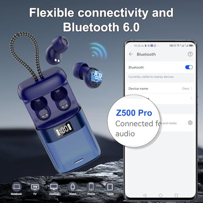 Sleep Earbuds Bluetooth 6.0 in Ear, Sleep Headphones with Sleep Monitor APP, 2026 Mini Sleep Ear Buds with Small Earplugs for Side Sleepers, 48H Playtime Sleep Earphones with Sleep Mode Deep Blue
