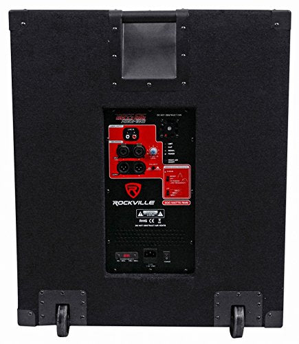 Rockville RPG15 15" 1000W Powered DJ PA Speaker Pair with RBG18S Subwoofer | 1000W Peak / 250W RMS Each, 35Hz-20kHz, Class A/B, RBG18S 18" 2000W Powered Subwoofer, DSP, Limiter, 3-Items