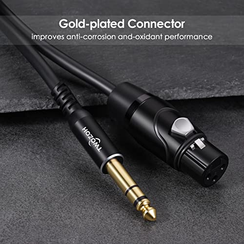 Twozoh XLR Female to 1/4 Inch (6.35mm) TRS Cable 15FT 2 Pack, Quarter Inch Jack Balanced to XLR Microphone Cable (Professional/HiFi) - color: Female 2-PACK, size: 15FT
