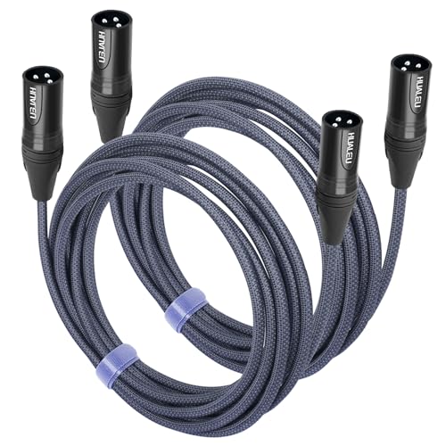 15FT 3Pin XLR Male to Male Audio Cable,Hi-End (OFC) Silver Plated Connector Studio Mixer Amplifier Adapter Cable-2 Pack - color: XLR Male to Male, size: 15feet