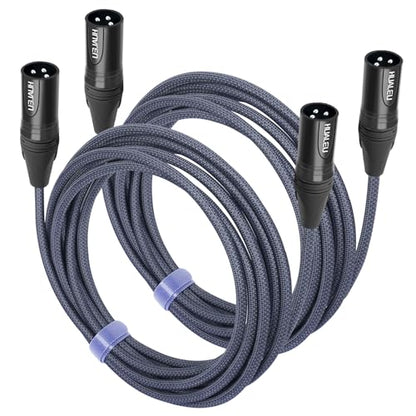 15FT 3Pin XLR Male to Male Audio Cable,Hi-End (OFC) Silver Plated Connector Studio Mixer Amplifier Adapter Cable-2 Pack - color: XLR Male to Male, size: 15feet