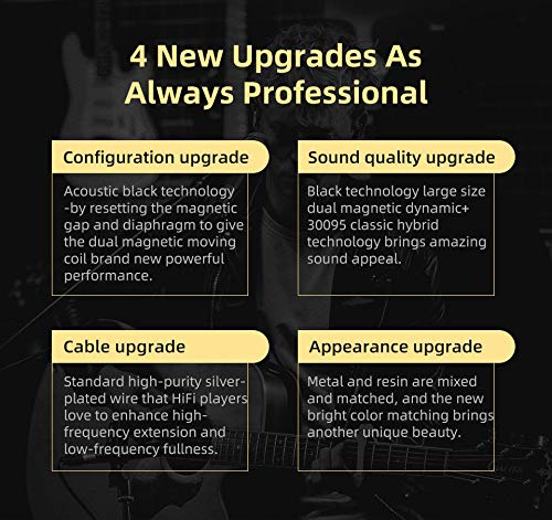KZ ZSN PRO X Hybrid Banlance Armature with Dynamic in-Ear Earphone ERJIGO ZSNPROX 1BA+1DD HiFi Headset ZSNPRO X erabuds (Without Mic, Golden) | in-Ear Earbuds, HiFi Musician Monitor, Detachable 2-Pin, Tangle-Free Cable, Noise-Isolating, 10mm DD+BA - color