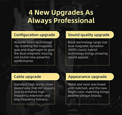 KZ ZSN PRO X Hybrid Banlance Armature with Dynamic in-Ear Earphone ERJIGO ZSNPROX 1BA+1DD HiFi Headset ZSNPRO X erabuds (Without Mic, Golden) | in-Ear Earbuds, HiFi Musician Monitor, Detachable 2-Pin, Tangle-Free Cable, Noise-Isolating, 10mm DD+BA - color