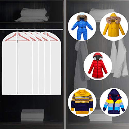 M MOACC Kids Garment Bags Little Girl Dress Bag Clear for Costume with Zipper Set of 5,Small - color: 5pcs-Size-Small 16"x 26"
