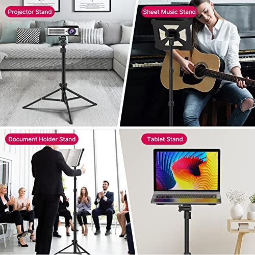 ULANZI Projector Tripod Stand, 23.6"-59" Laptop Tripod for Studio DJ Racks | DJ Racks Holder Mount with 360° Horizontal, Adjustable Height, Capacity 6.6lb for Outdoor Movies Home Office